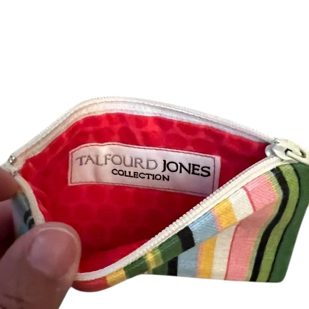 TALFOURD JONES pastel rainbow striped mini zipper case / coin keeper